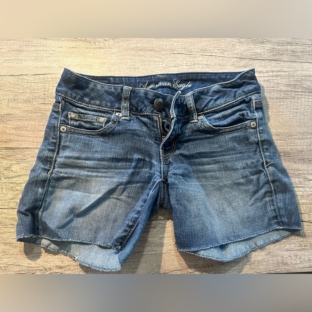 American Eagle Stretch Jean Shorts Size 0
